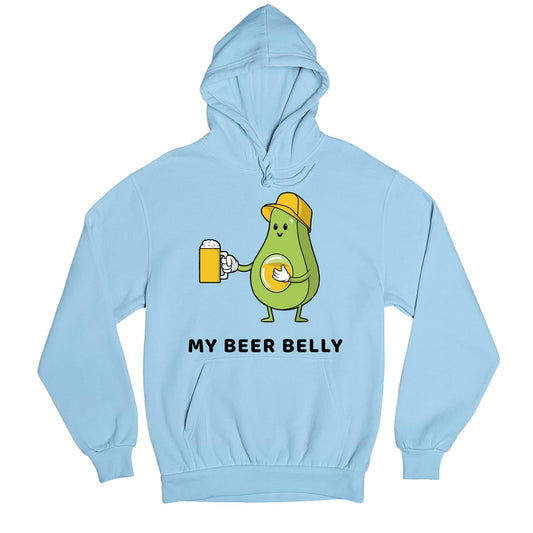 printed my beer belly hoodie hooded sweatshirt winterwear printed graphic stylish buy online india the banyan tee tbt men women girls boys unisex baby blue