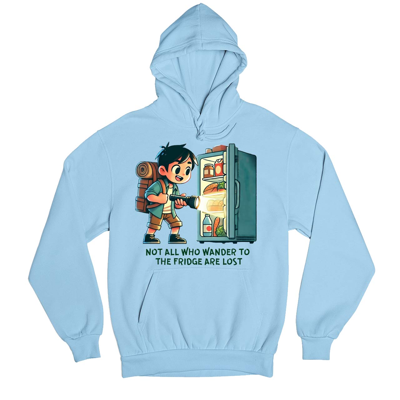 printed not all who wander hoodie hooded sweatshirt winterwear printed graphic stylish buy online india the banyan tee tbt men women girls boys unisex baby blue