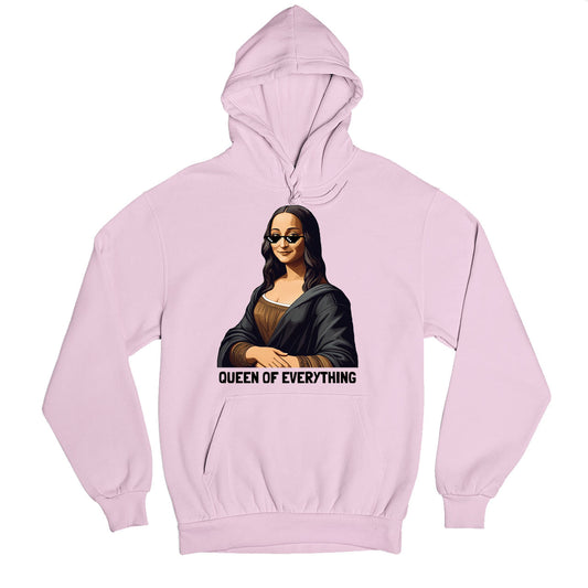 printed queen of everything hoodie hooded sweatshirt winterwear printed graphic stylish buy online india the banyan tee tbt men women girls boys unisex baby pink