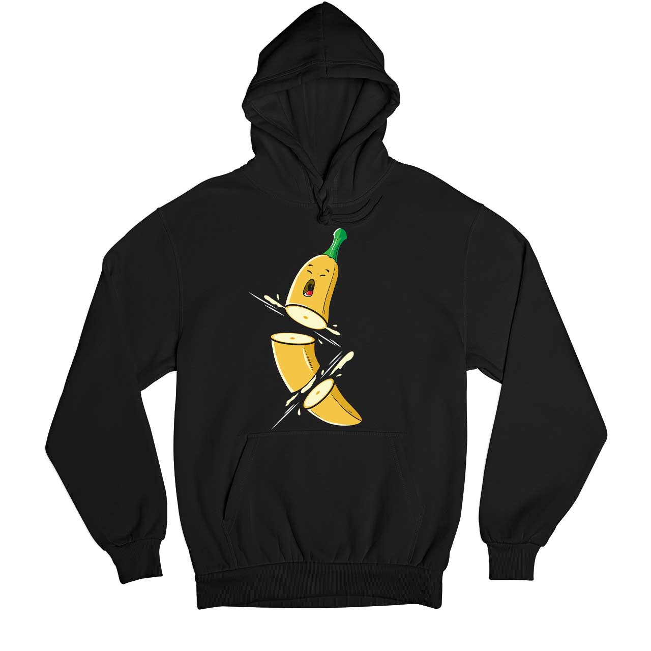 printed sad banana hoodie hooded sweatshirt winterwear printed graphic stylish buy online india the banyan tee tbt men women girls boys unisex black