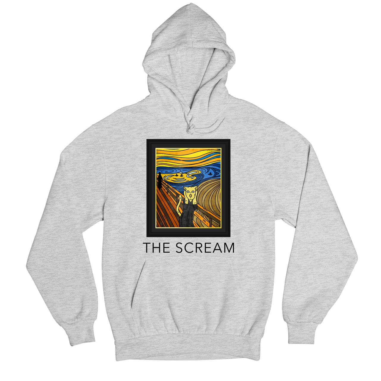 printed the scream hoodie hooded sweatshirt winterwear printed graphic stylish buy online india the banyan tee tbt men women girls boys unisex gray