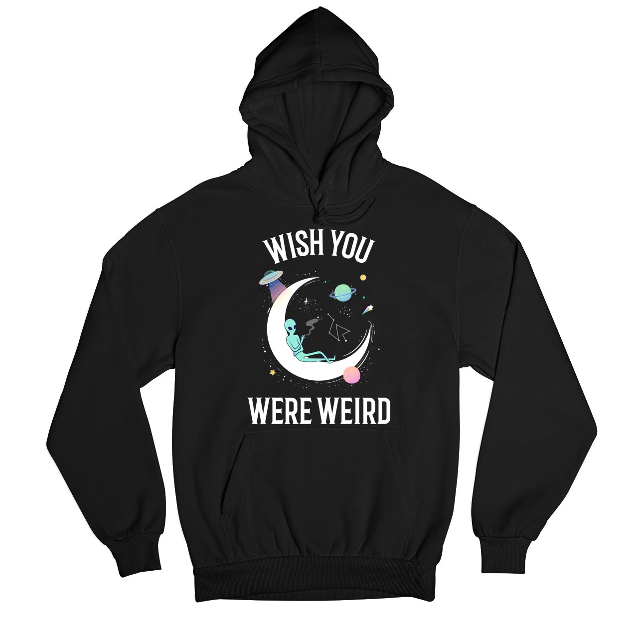printed wish you were weird hoodie hooded sweatshirt winterwear printed graphic stylish buy online india the banyan tee tbt men women girls boys unisex black