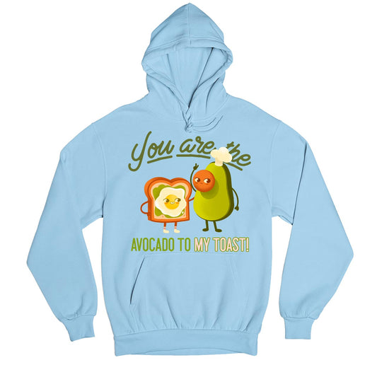 printed avocado to my toast hoodie hooded sweatshirt winterwear printed graphic stylish buy online india the banyan tee tbt men women girls boys unisex baby blue