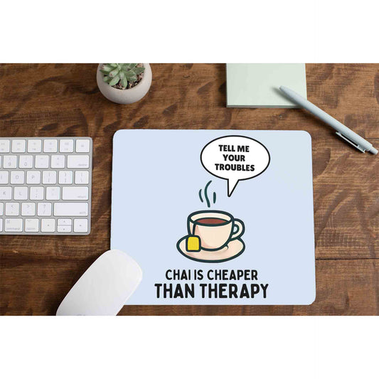 printed chai is cheaper than therapy mousepad logitech large anime printed graphic stylish buy online india the banyan tee tbt men women girls boys unisex  