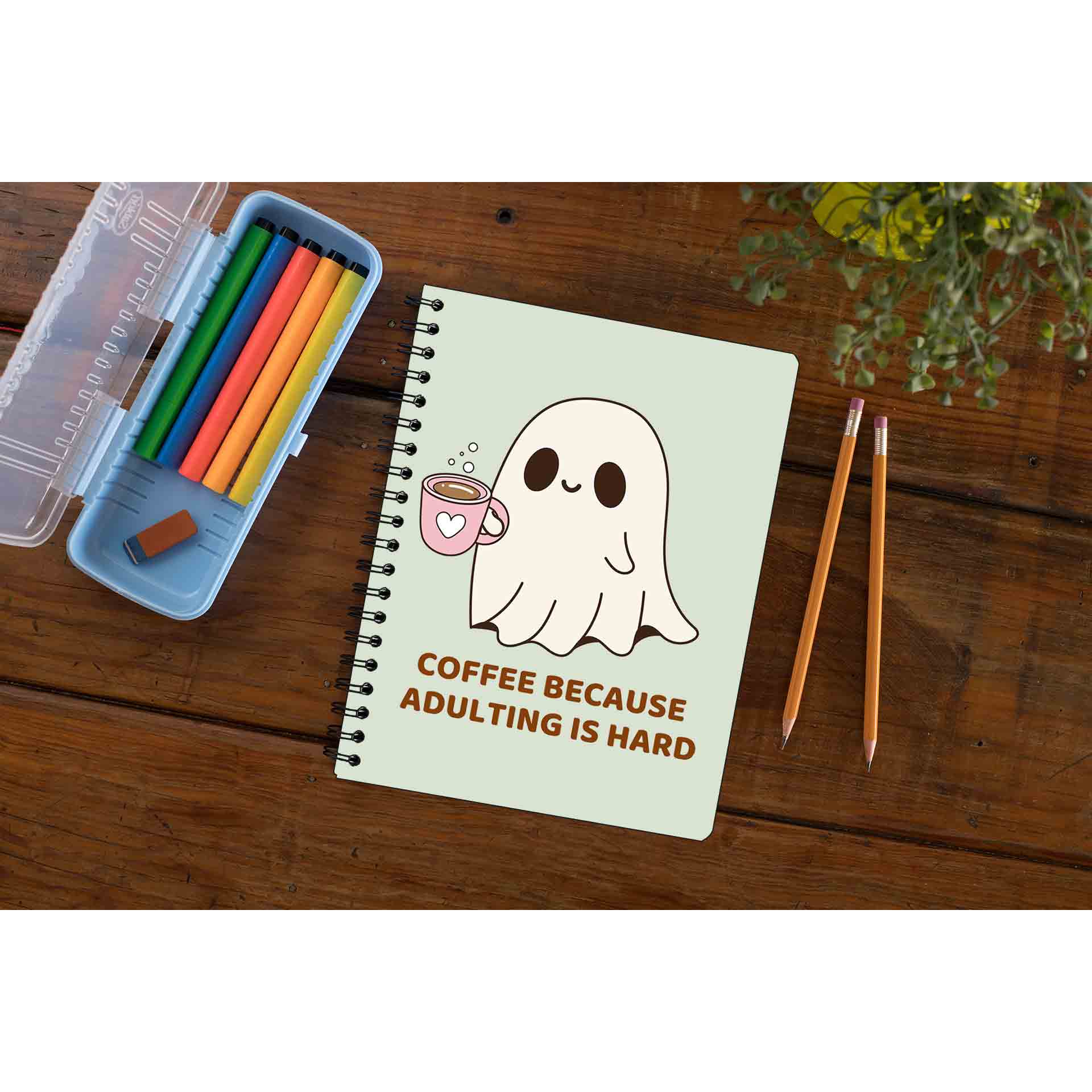 printed coffee because adulting is hard notebook notepad diary buy online india the banyan tee tbt unruled