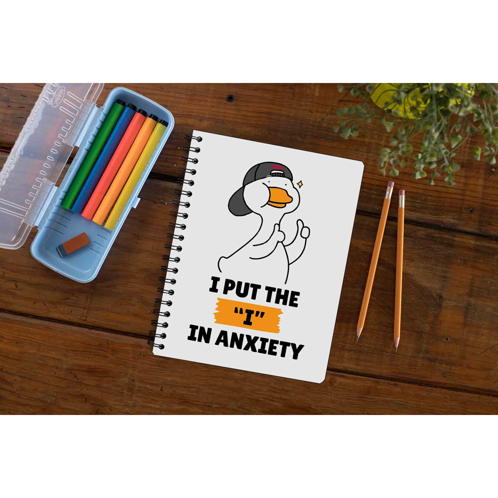 printed i in anxiety notebook notepad diary buy online india the banyan tee tbt unruled