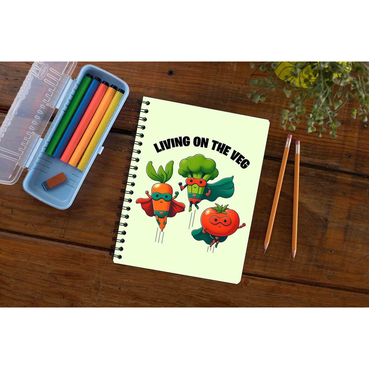 printed living on the veg notebook notepad diary buy online india the banyan tee tbt unruled