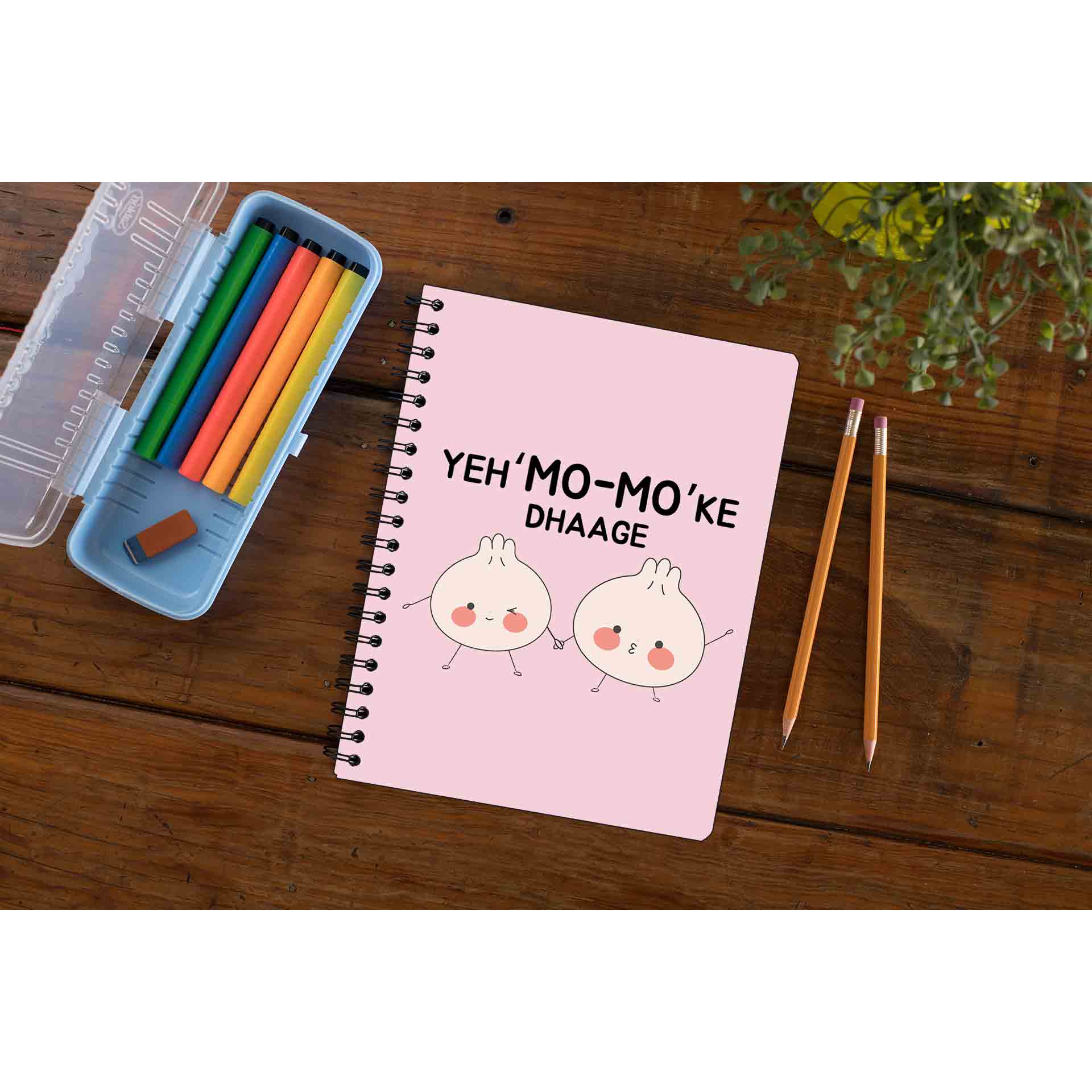 printed mo mo ke dhaage notebook notepad diary buy online india the banyan tee tbt unruled