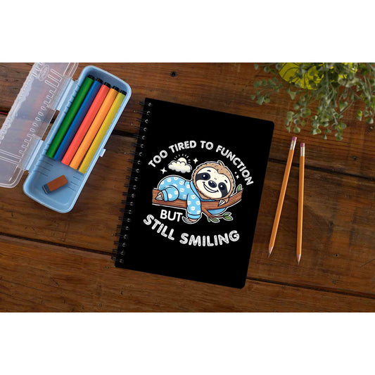 printed too tired to function notebook notepad diary buy online india the banyan tee tbt unruled
