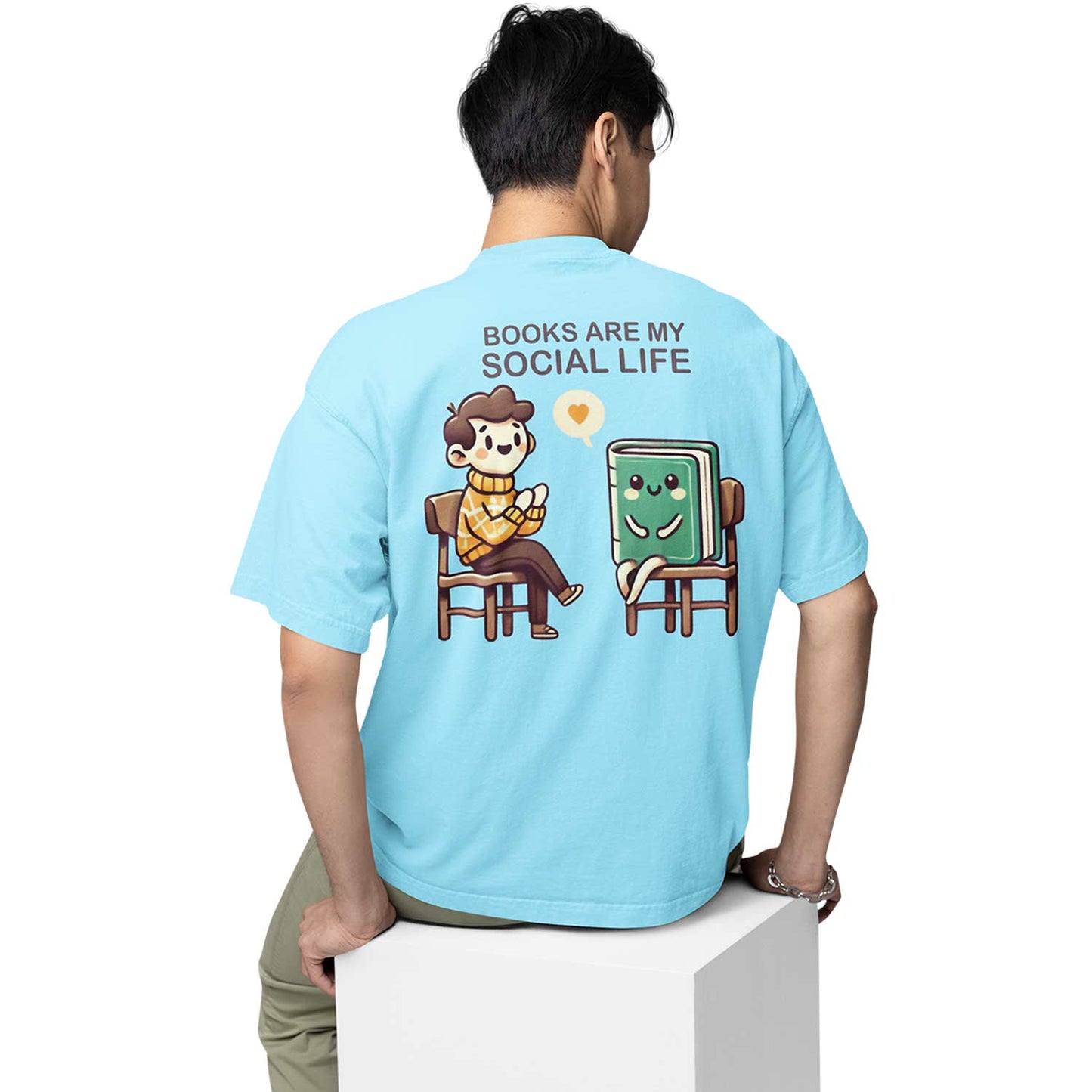 graphic printed oversized t shirt - books are my social life baby blue buy online india the banyan tee tbt men women girls boys unisex 