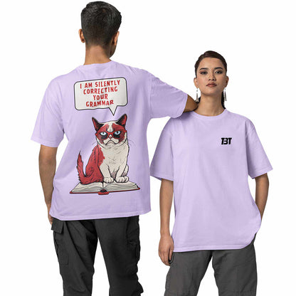graphic printed oversized t shirt - silently correcting your grammar lavender buy online india the banyan tee tbt men women girls boys unisex 