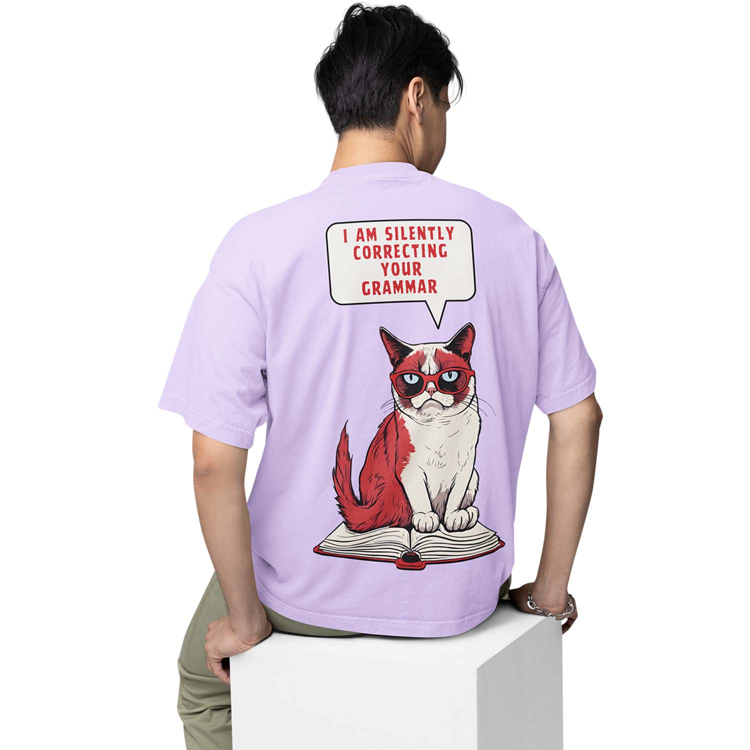 graphic printed oversized t shirt - silently correcting your grammar lavender buy online india the banyan tee tbt men women girls boys unisex 