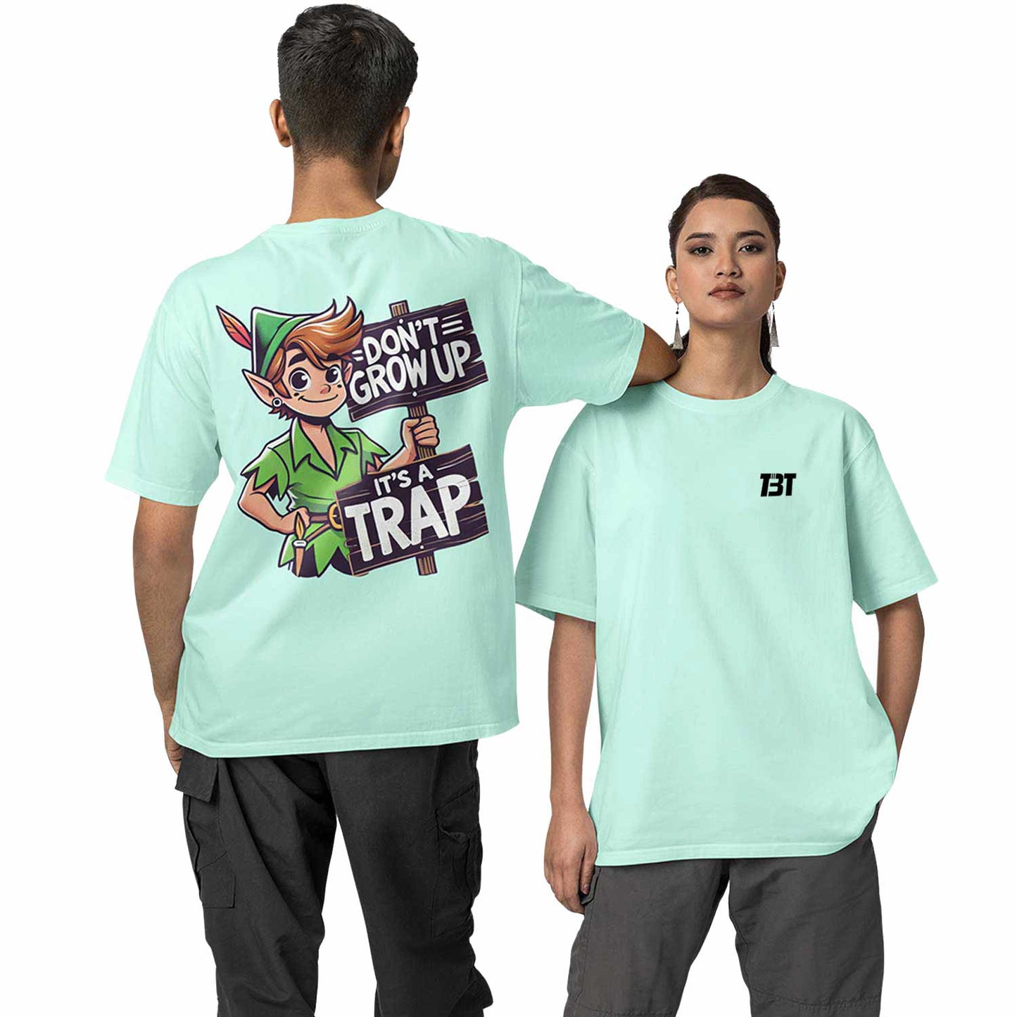 graphic printed oversized t shirt -  don't grow up mint green buy online india the banyan tee tbt men women girls boys unisex 
