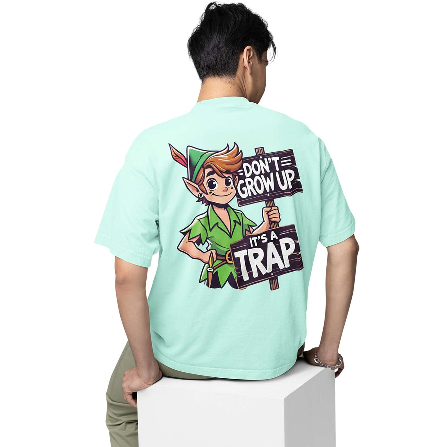 graphic printed oversized t shirt -  don't grow up mint green buy online india the banyan tee tbt men women girls boys unisex 