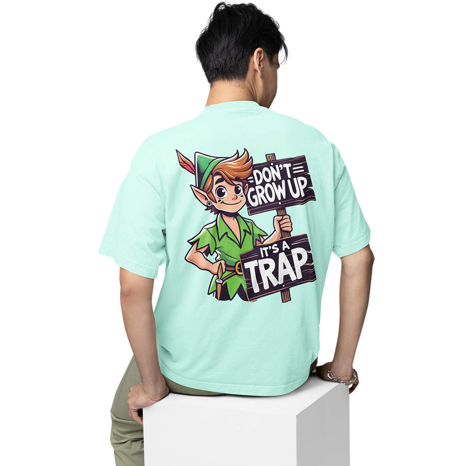 graphic printed oversized t shirt -  don't grow up mint green buy online india the banyan tee tbt men women girls boys unisex 