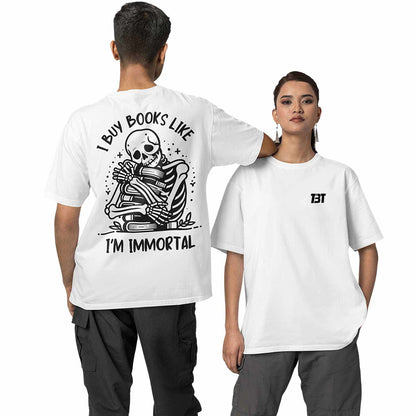 graphic printed oversized t shirt -  I buy books y white buy online india the banyan tee tbt men women girls boys unisex 