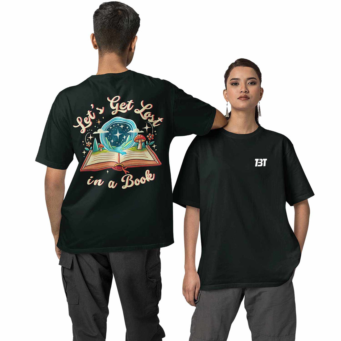 graphic printed oversized t shirt - let's get lost black buy online india the banyan tee tbt men women girls boys unisex 
