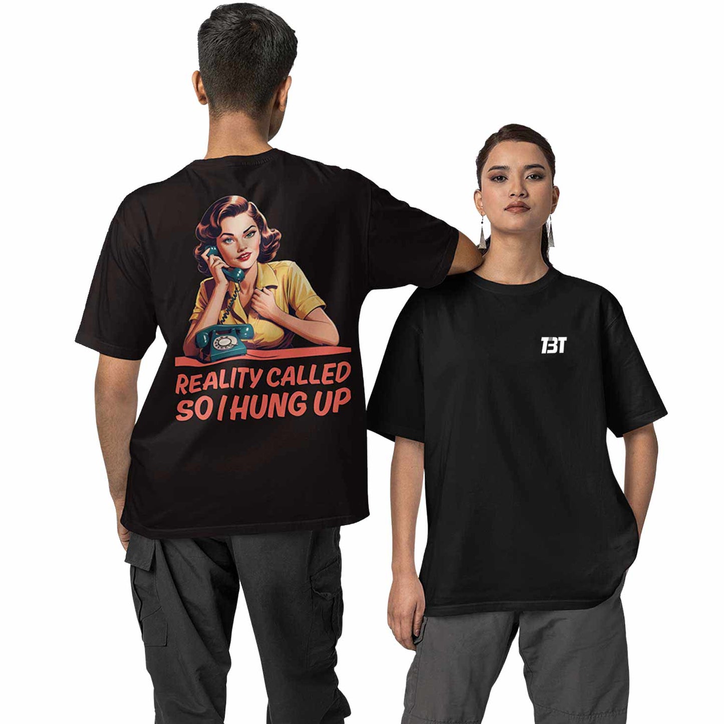 graphic printed oversized t shirt -  reality called black buy online india the banyan tee tbt men women girls boys unisex 
