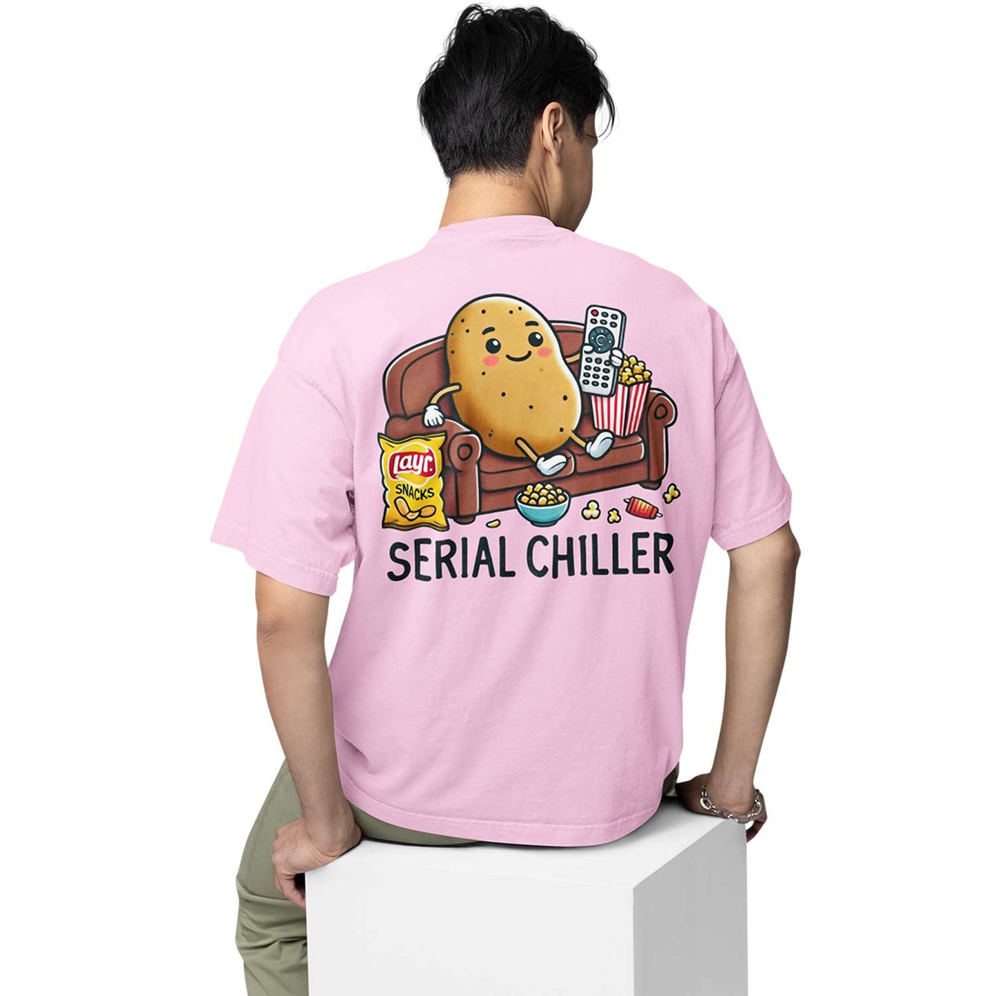 graphic printed oversized t shirt - serial chiller baby pink buy online india the banyan tee tbt men women girls boys unisex 
