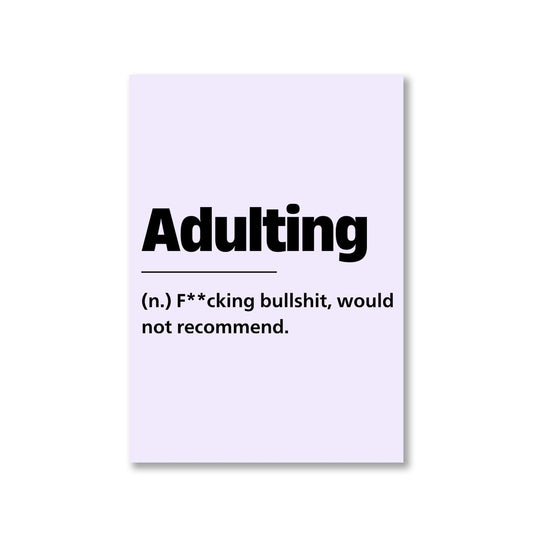 printed adulting poster wall art buy online india the banyan tee tbt a4
