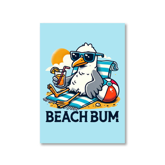 printed beach bum poster wall art buy online india the banyan tee tbt a4