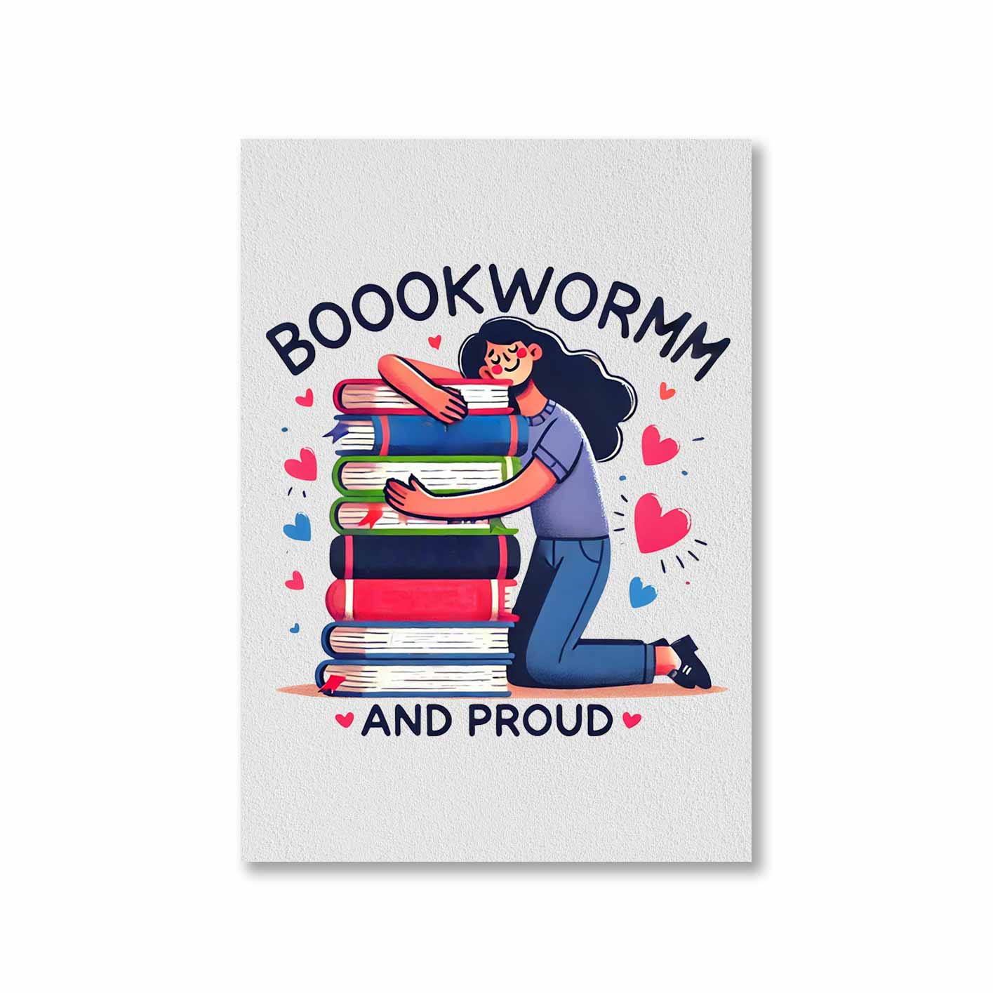 printed bookworm and proud poster wall art buy online india the banyan tee tbt a4