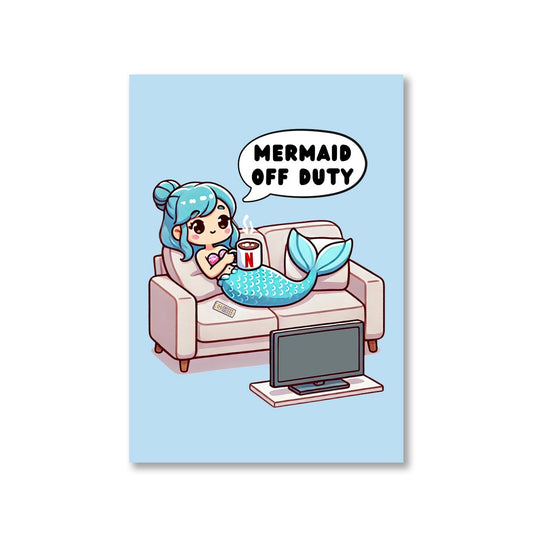 printed mermaid off duty poster wall art buy online india the banyan tee tbt a4