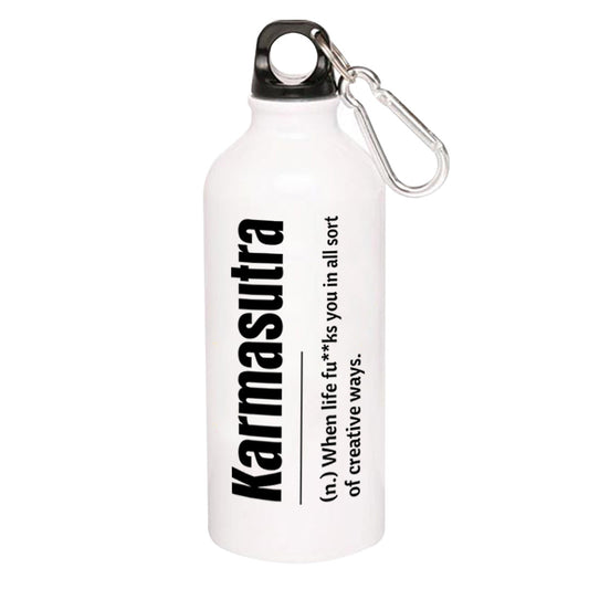 printed karmasutra sipper steel water bottle flask gym shaker printed graphic stylish buy online india the banyan tee tbt men women girls boys unisex