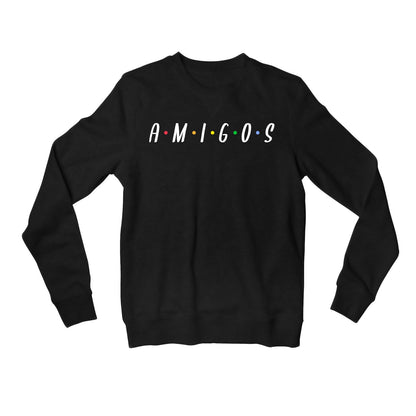 printed amigos sweatshirt upper winterwear printed graphic stylish buy online india the banyan tee tbt men women girls boys unisex black