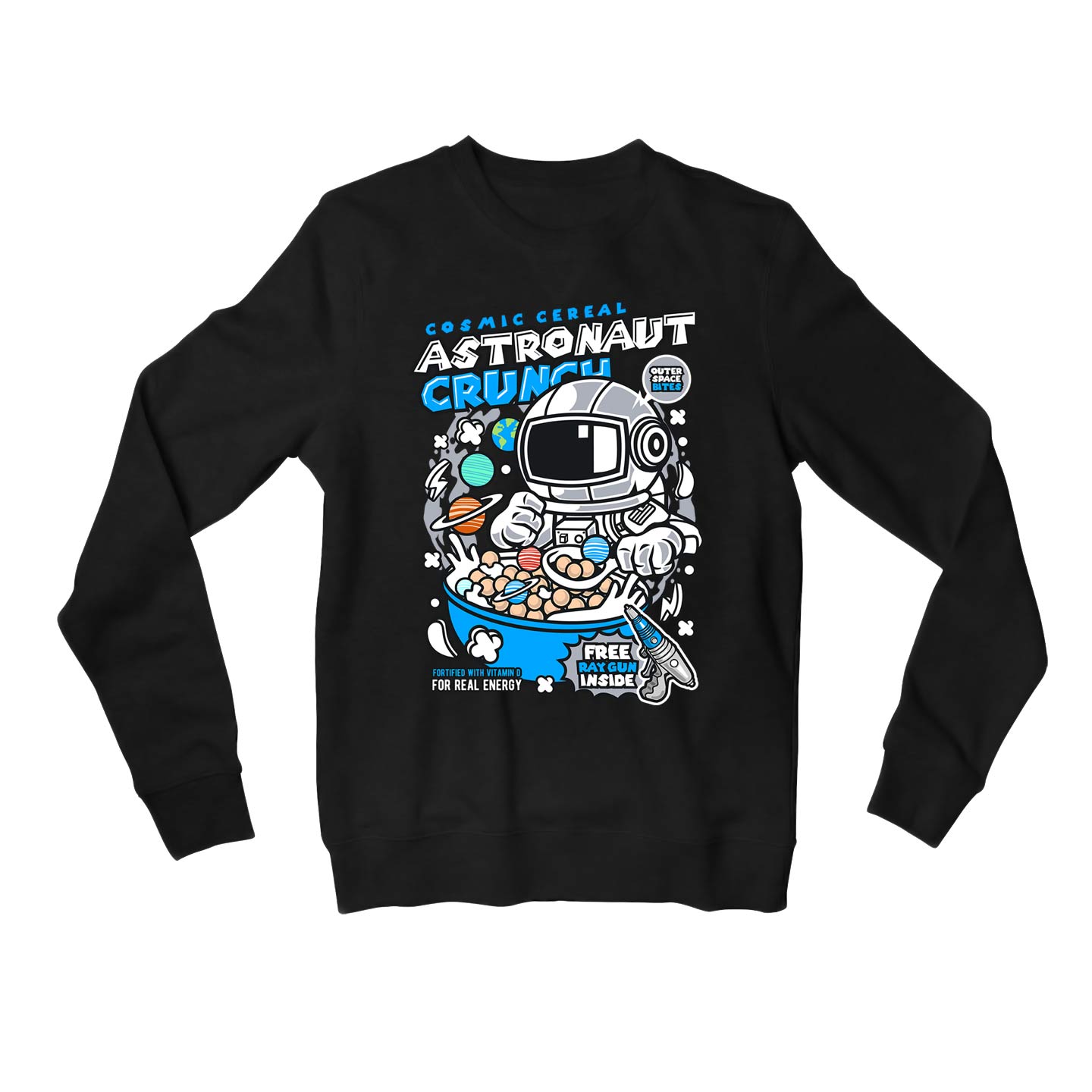 printed astro crunch sweatshirt upper winterwear printed graphic stylish buy online india the banyan tee tbt men women girls boys unisex black