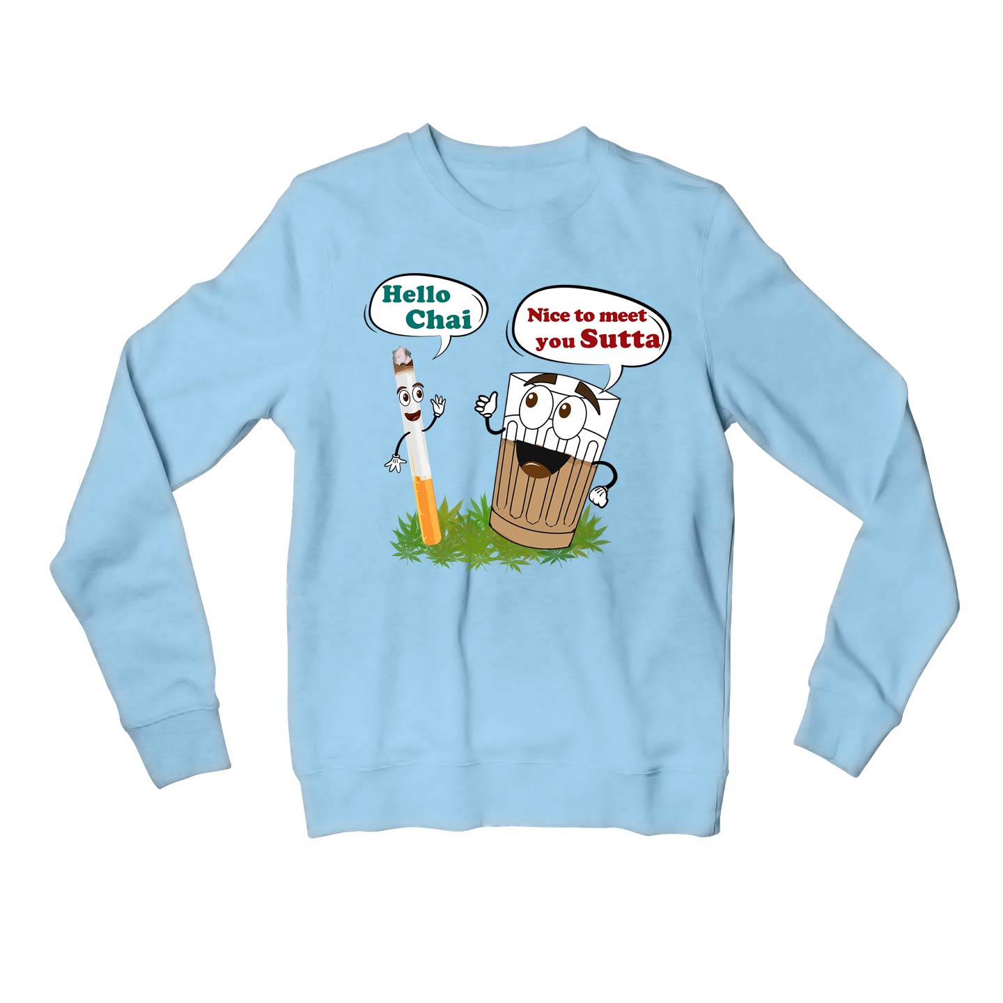 printed chai sutta sweatshirt upper winterwear printed graphic stylish buy online india the banyan tee tbt men women girls boys unisex baby blue