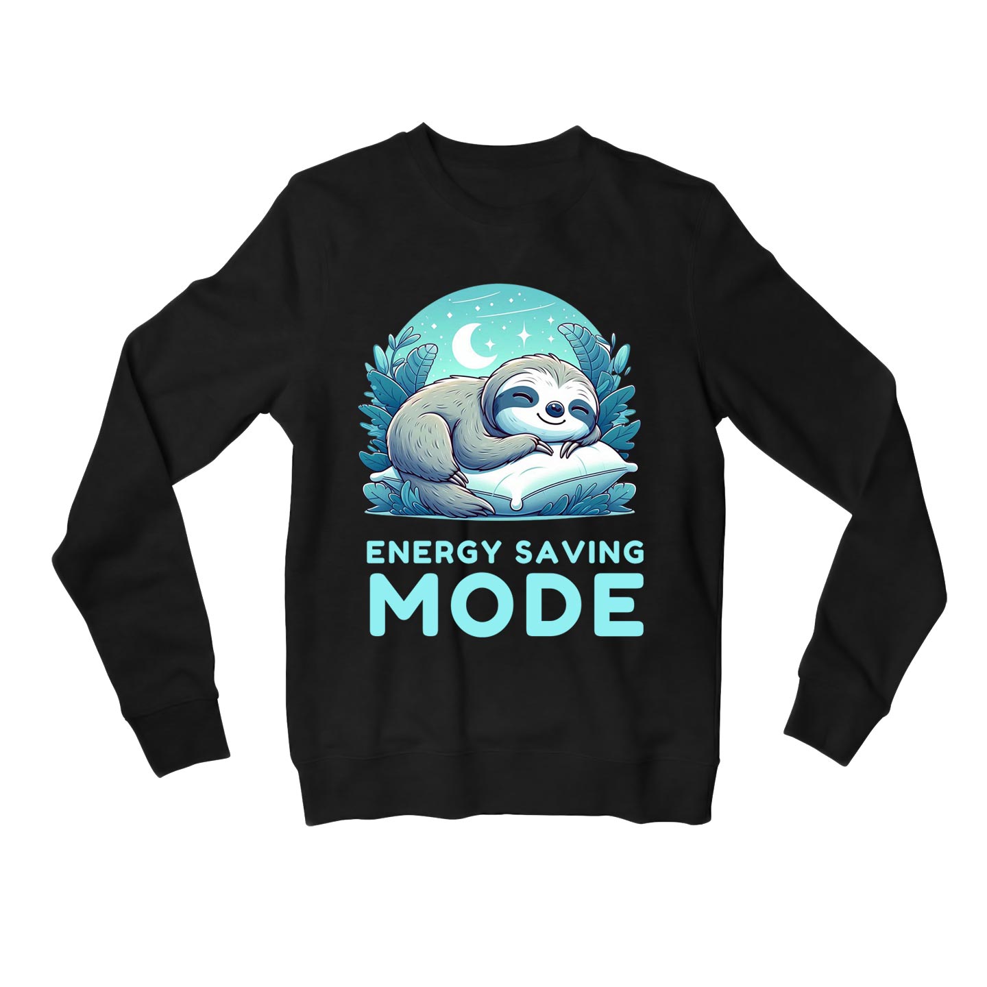 printed energy saving mode sweatshirt upper winterwear printed graphic stylish buy online india the banyan tee tbt men women girls boys unisex black