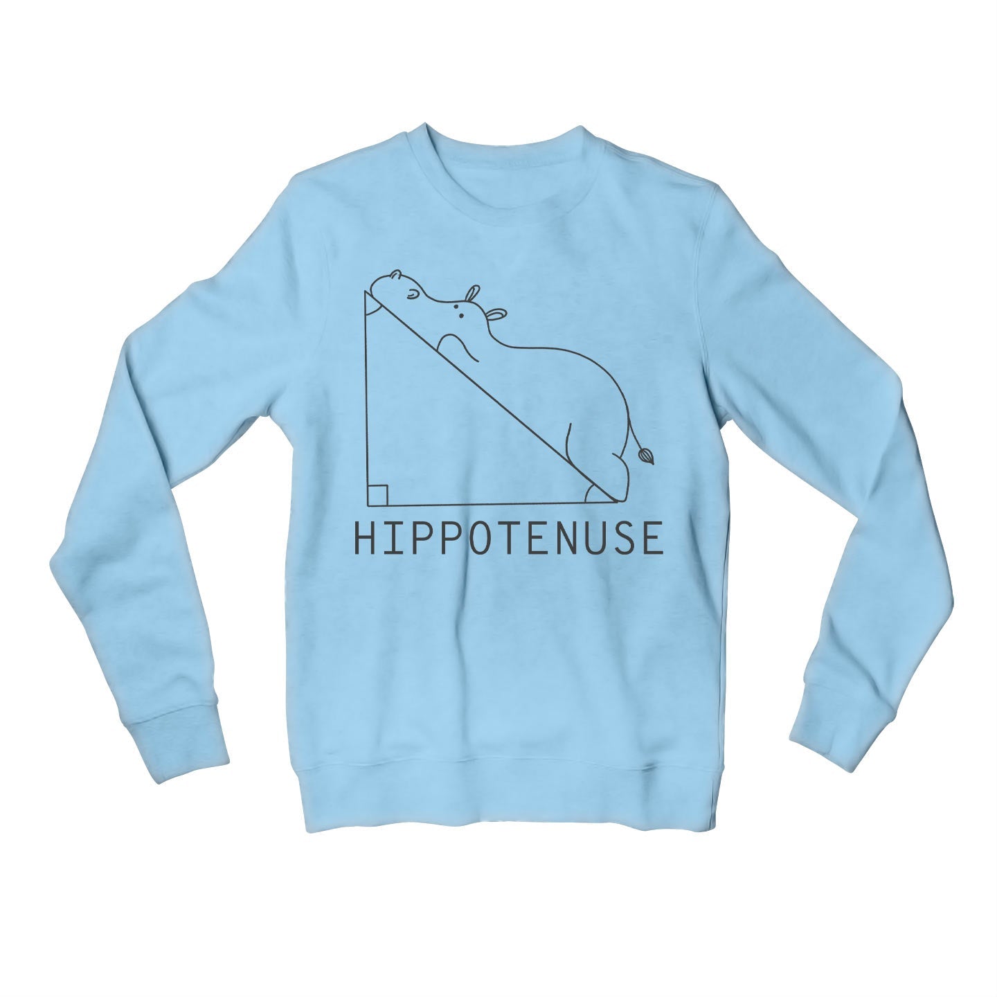 printed hippotenuse sweatshirt upper winterwear printed graphic stylish buy online india the banyan tee tbt men women girls boys unisex baby blue