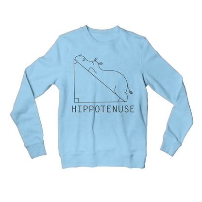 printed hippotenuse sweatshirt upper winterwear printed graphic stylish buy online india the banyan tee tbt men women girls boys unisex baby blue