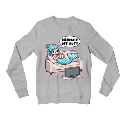 printed mermaid off duty sweatshirt upper winterwear printed graphic stylish buy online india the banyan tee tbt men women girls boys unisex gray