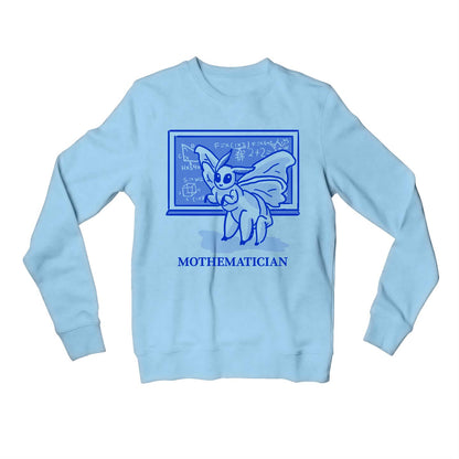 printed mothematician sweatshirt upper winterwear printed graphic stylish buy online india the banyan tee tbt men women girls boys unisex baby blue