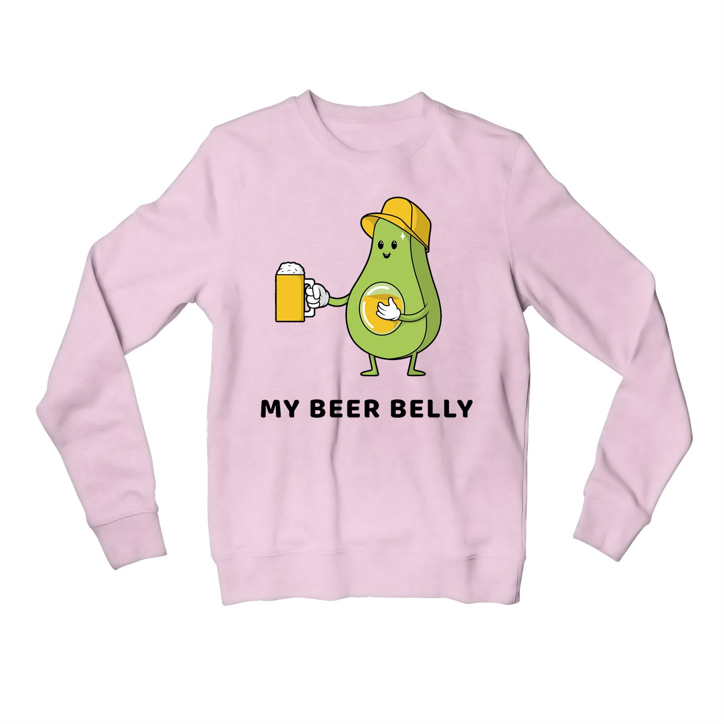 printed my beer belly sweatshirt upper winterwear printed graphic stylish buy online india the banyan tee tbt men women girls boys unisex baby pink