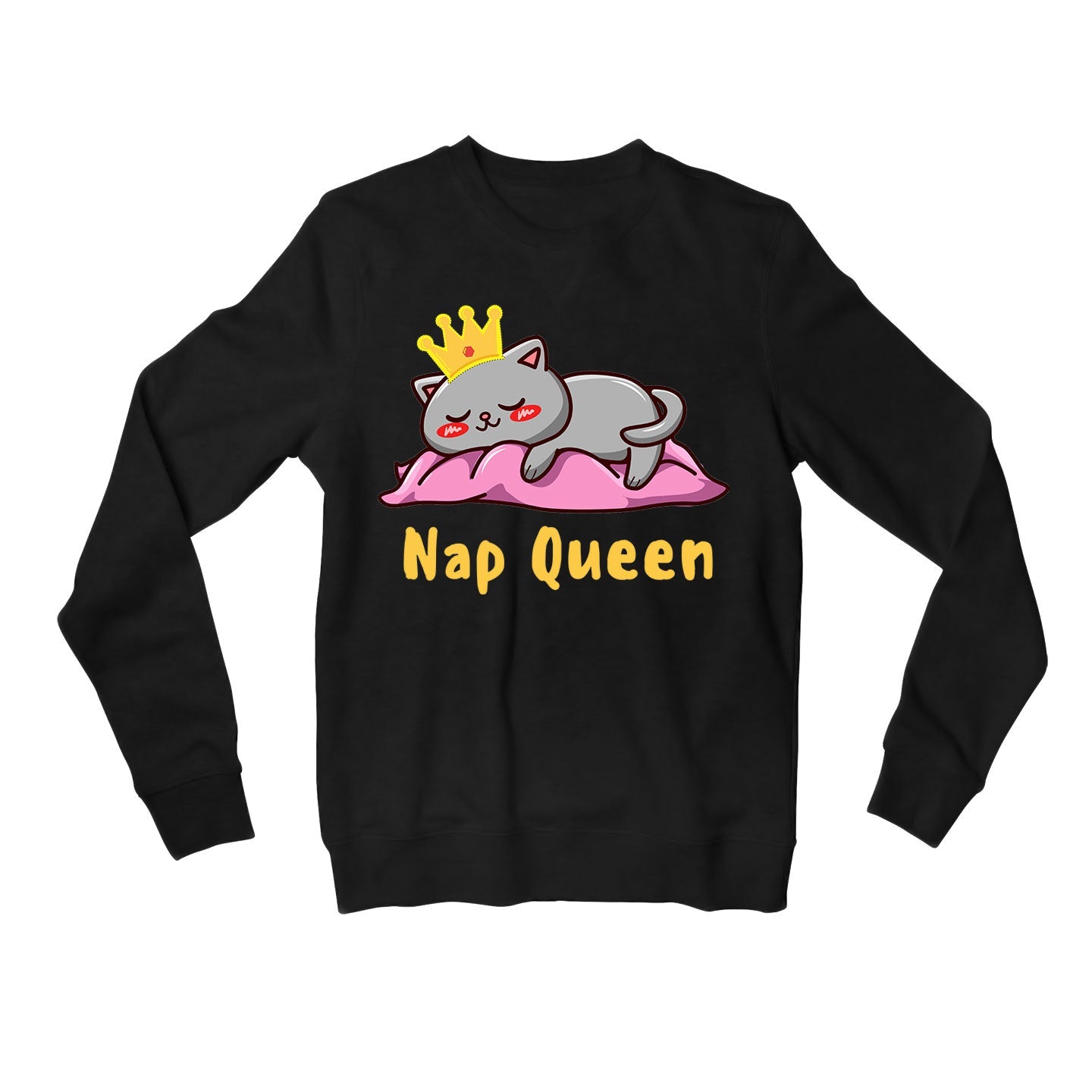 printed nap queen sweatshirt upper winterwear printed graphic stylish buy online india the banyan tee tbt men women girls boys unisex black