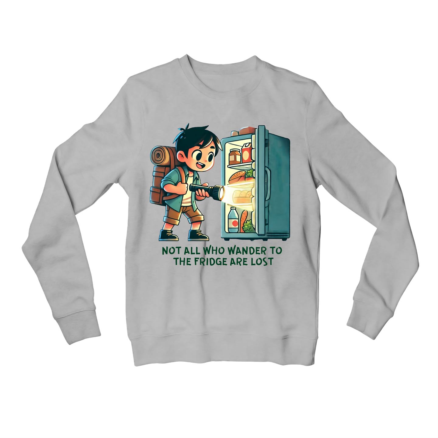 printed not all who wander sweatshirt upper winterwear printed graphic stylish buy online india the banyan tee tbt men women girls boys unisex gray