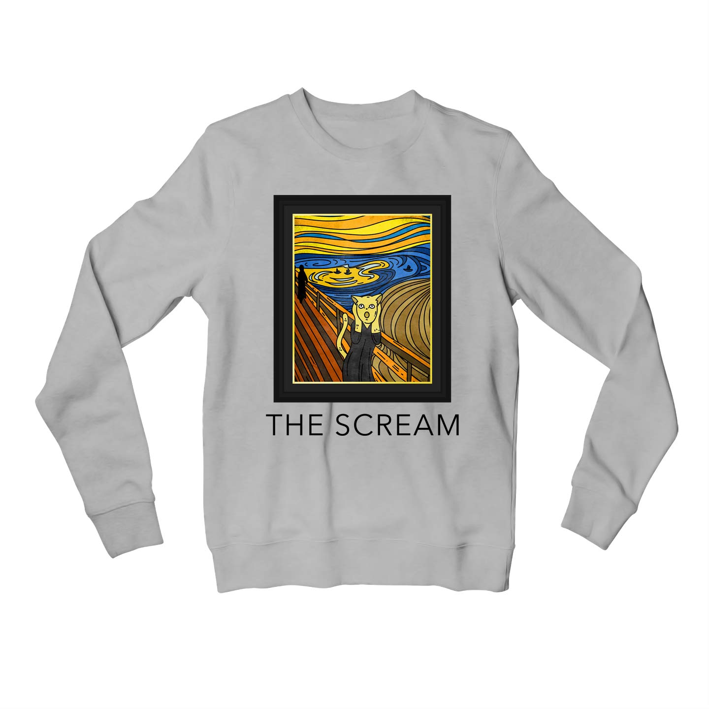 printed the scream sweatshirt upper winterwear printed graphic stylish buy online india the banyan tee tbt men women girls boys unisex gray
