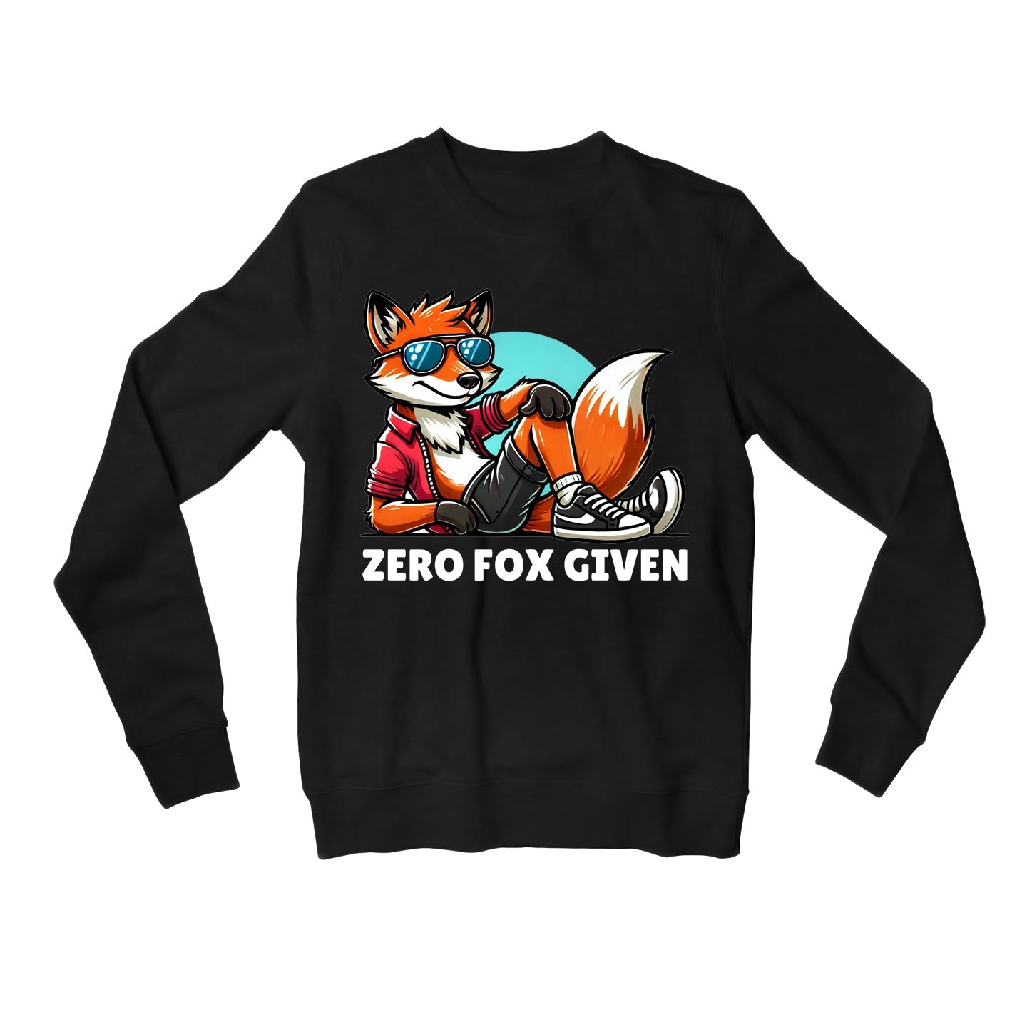 printed zero fox given sweatshirt upper winterwear printed graphic stylish buy online india the banyan tee tbt men women girls boys unisex black