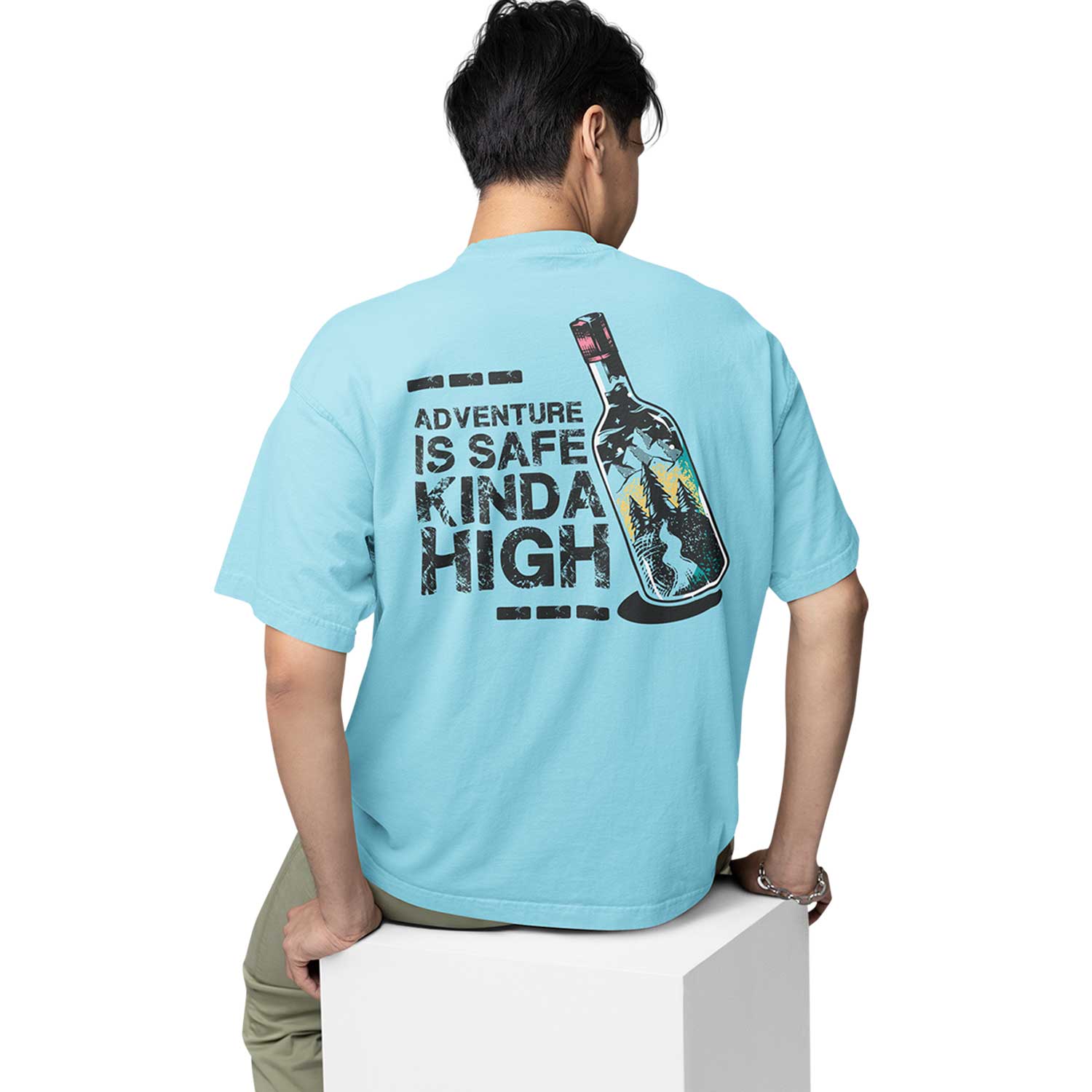 graphic printed oversized t shirt - safe kinda high baby blue buy online india the banyan tee tbt men women girls boys unisex 