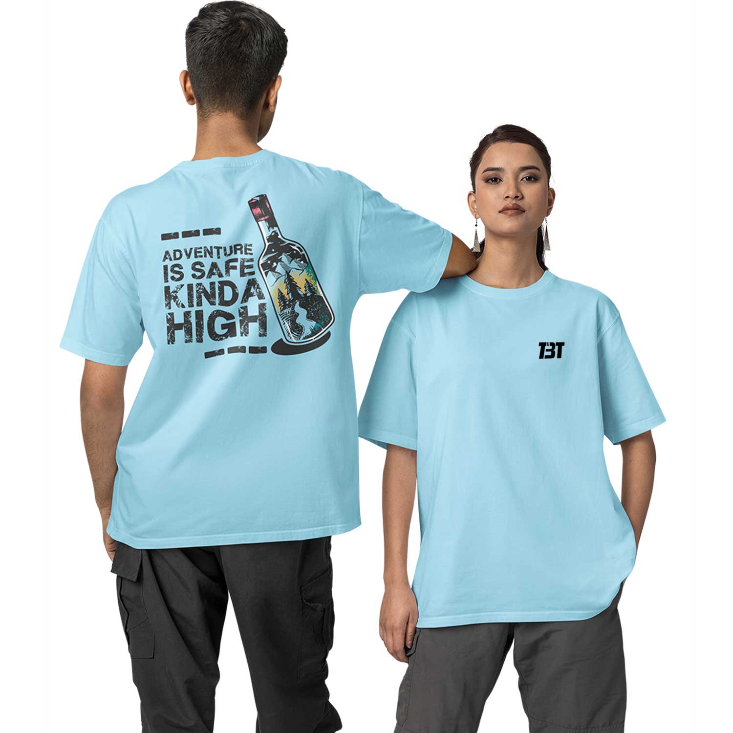 graphic printed oversized t shirt - safe kinda high baby blue buy online india the banyan tee tbt men women girls boys unisex 