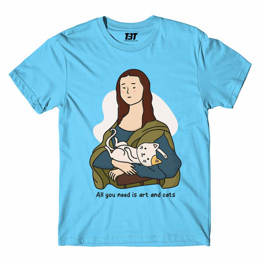 printed art and cats t-shirt printed graphic stylish buy online india the banyan tee tbt men women girls boys unisex turquoise