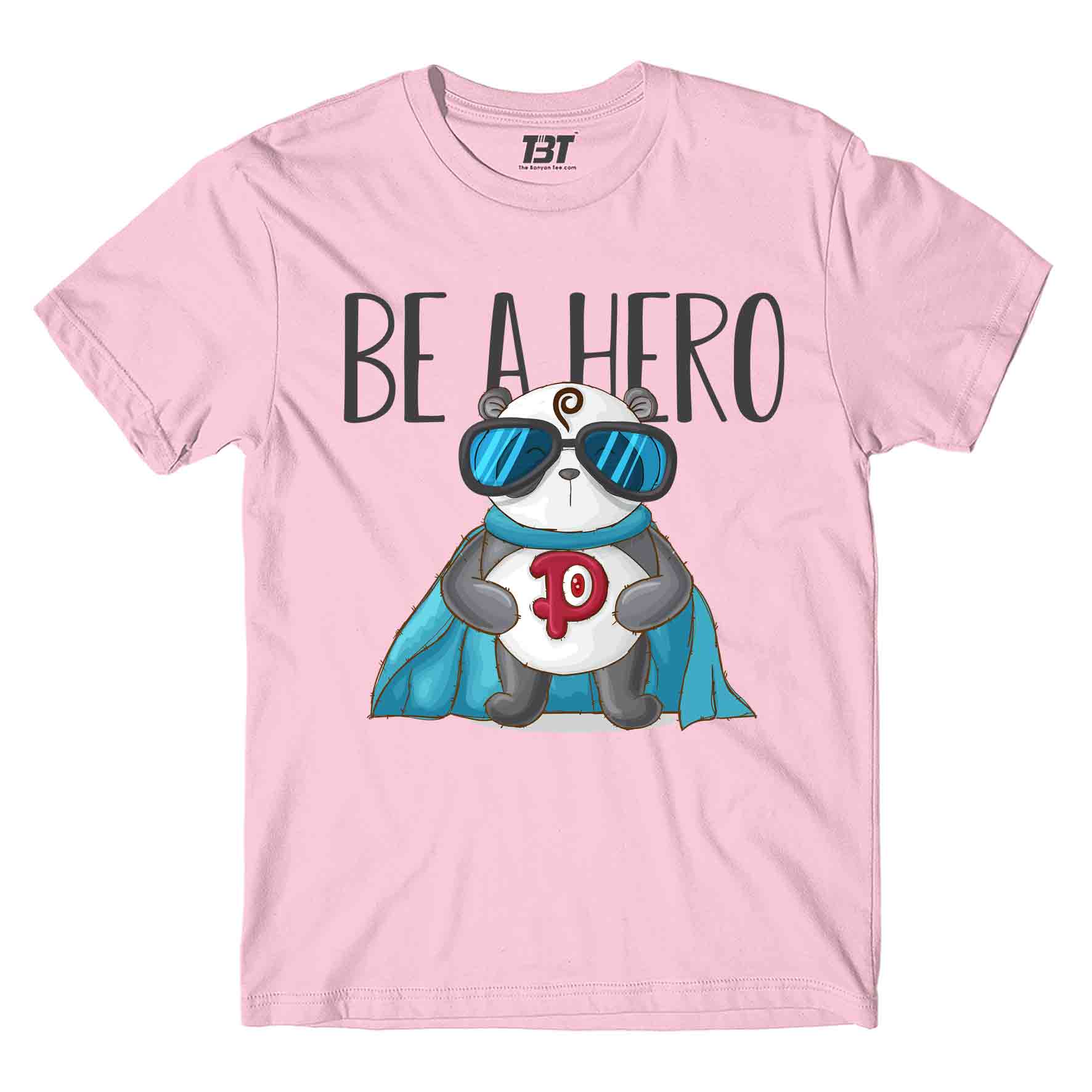 printed be a hero t-shirt printed graphic stylish buy online india the banyan tee tbt men women girls boys unisex baby pink