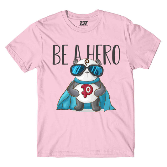 printed be a hero t-shirt printed graphic stylish buy online india the banyan tee tbt men women girls boys unisex baby pink