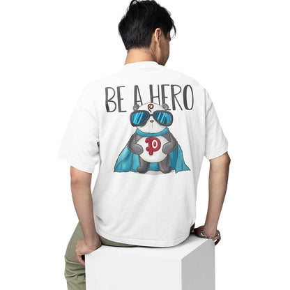 graphic printed oversized t shirt - a be a hero white buy online india the banyan tee tbt men women girls boys unisex 