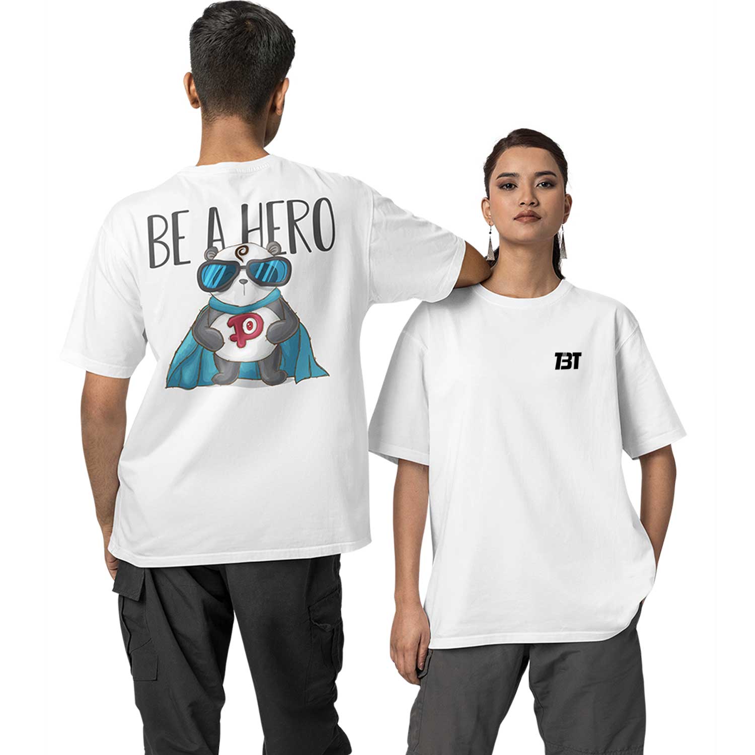graphic printed oversized t shirt - a be a hero white buy online india the banyan tee tbt men women girls boys unisex 
