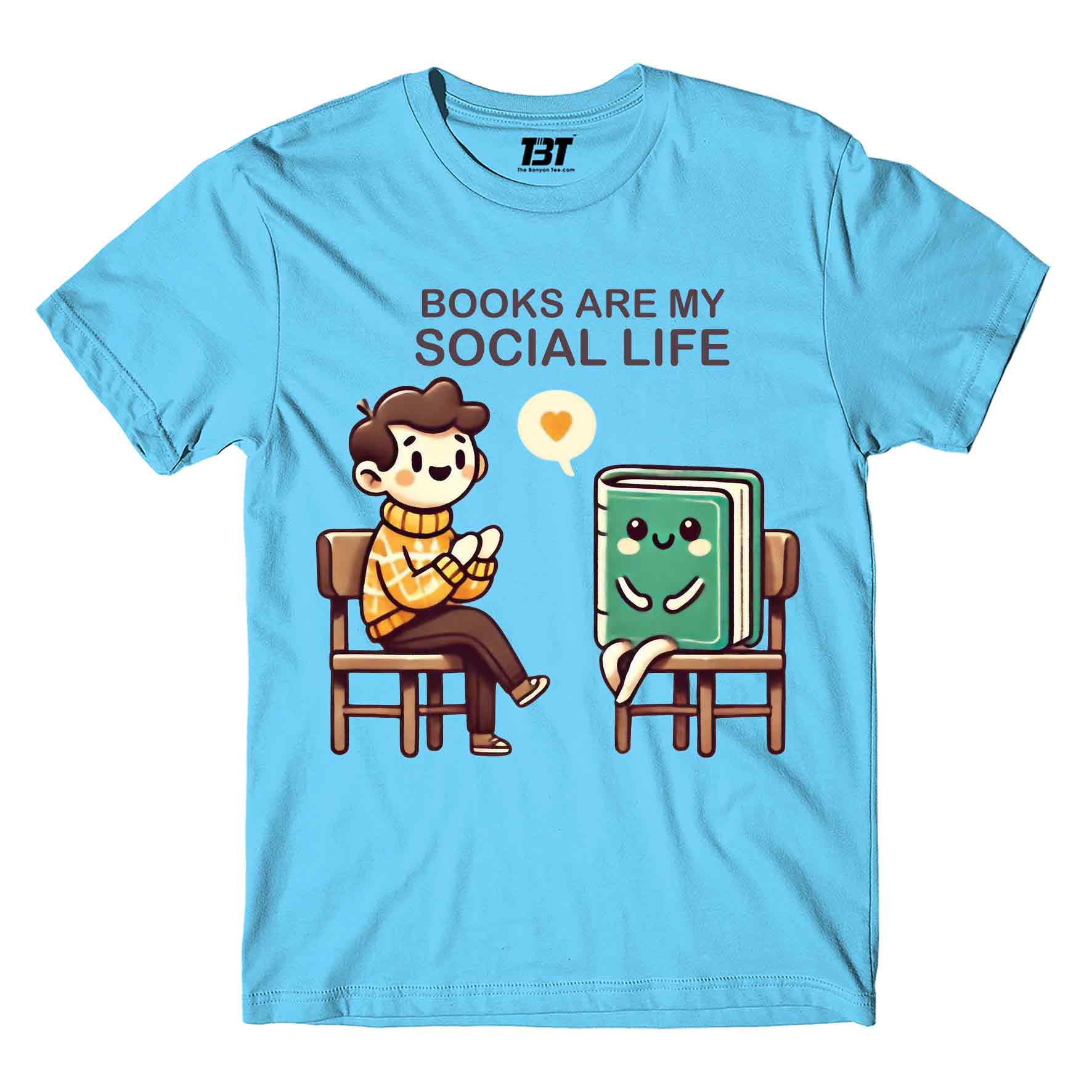 printed books are my social life t-shirt printed graphic stylish buy online india the banyan tee tbt men women girls boys unisex turquoise