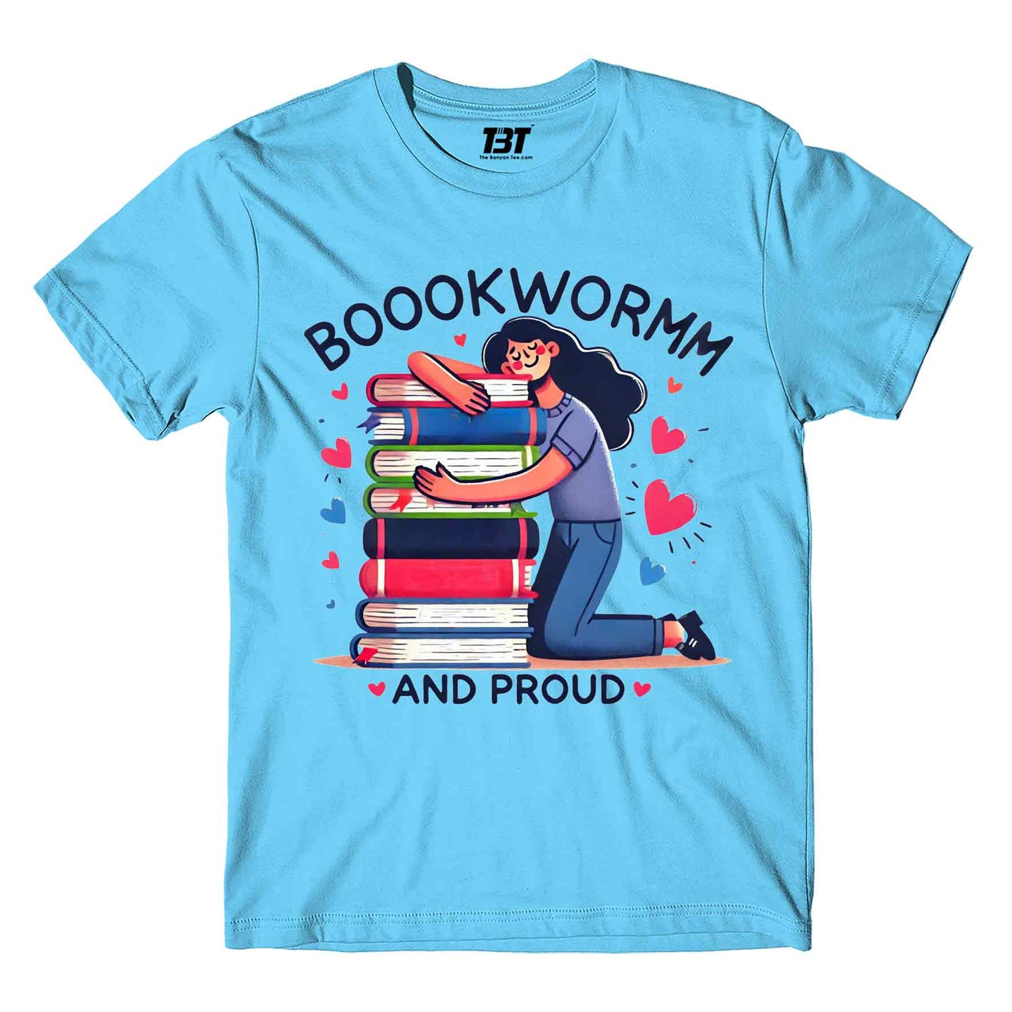 printed bookworm and proud t-shirt printed graphic stylish buy online india the banyan tee tbt men women girls boys unisex turquoise